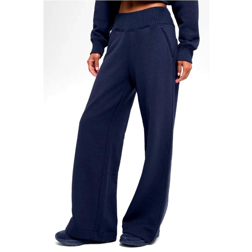 Alo Yoga Serenity Wide Leg Sweatpants Navy Size M